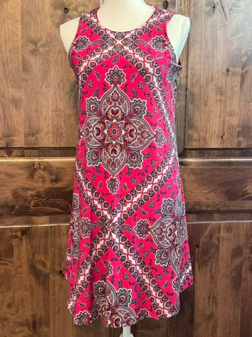 Sleeveless Tommy Hilfiger Pink Paisley Print Dress
